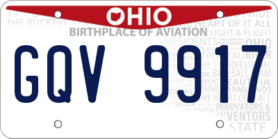 OH license plate GQV9917