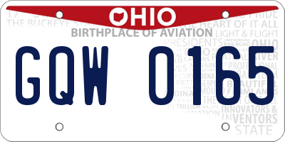 OH license plate GQW0165