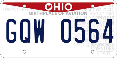 OH license plate GQW0564