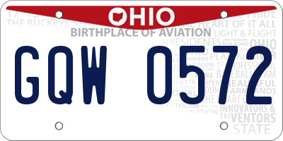 OH license plate GQW0572