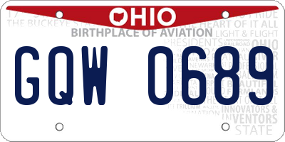 OH license plate GQW0689