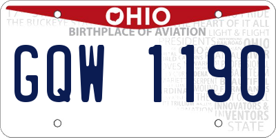 OH license plate GQW1190