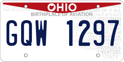 OH license plate GQW1297