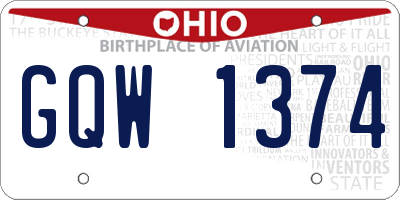 OH license plate GQW1374