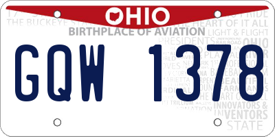 OH license plate GQW1378