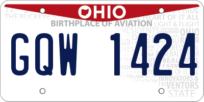 OH license plate GQW1424