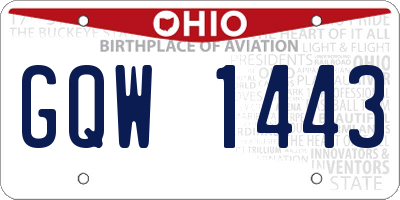 OH license plate GQW1443
