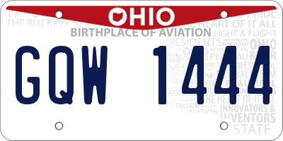 OH license plate GQW1444