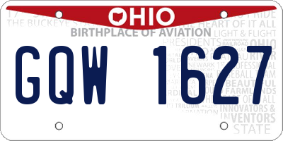 OH license plate GQW1627