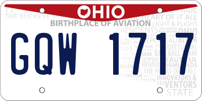 OH license plate GQW1717