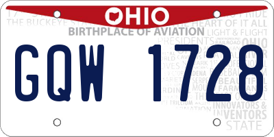 OH license plate GQW1728
