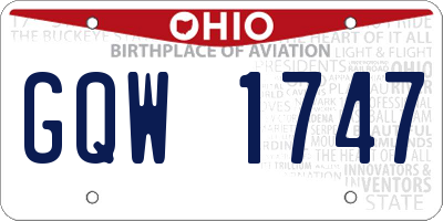 OH license plate GQW1747