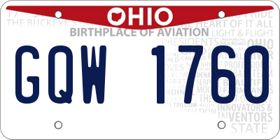 OH license plate GQW1760