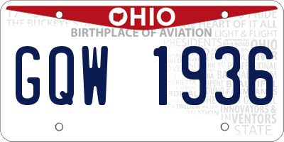 OH license plate GQW1936