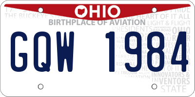 OH license plate GQW1984