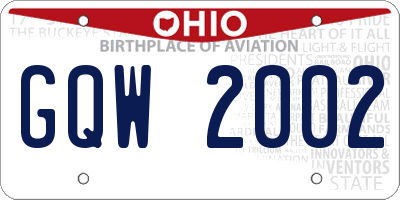 OH license plate GQW2002