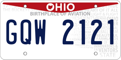 OH license plate GQW2121