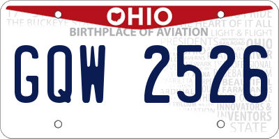 OH license plate GQW2526