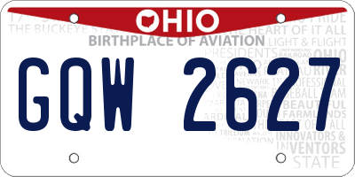 OH license plate GQW2627