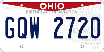 OH license plate GQW2720