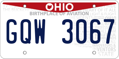 OH license plate GQW3067