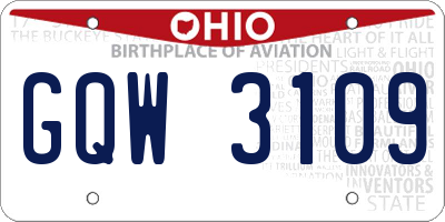 OH license plate GQW3109