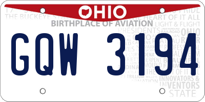OH license plate GQW3194