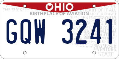 OH license plate GQW3241