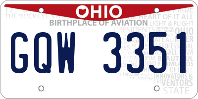 OH license plate GQW3351