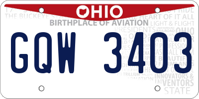 OH license plate GQW3403