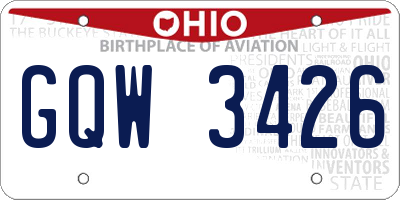 OH license plate GQW3426