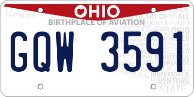 OH license plate GQW3591