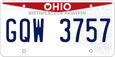 OH license plate GQW3757