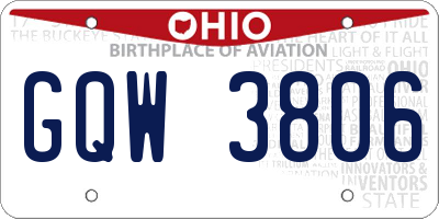 OH license plate GQW3806