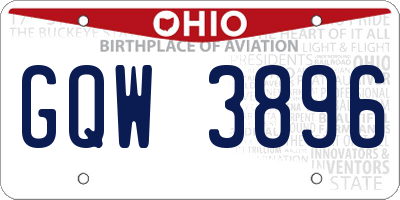 OH license plate GQW3896