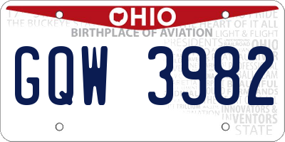OH license plate GQW3982