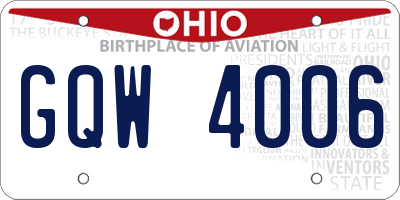 OH license plate GQW4006