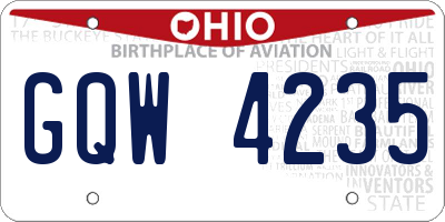 OH license plate GQW4235