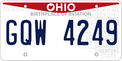 OH license plate GQW4249