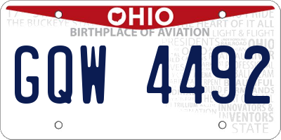 OH license plate GQW4492