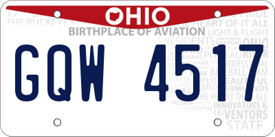 OH license plate GQW4517