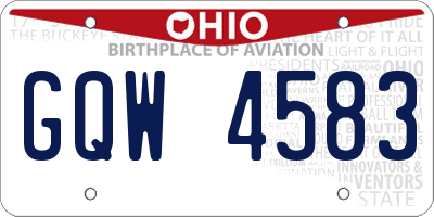 OH license plate GQW4583