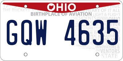 OH license plate GQW4635