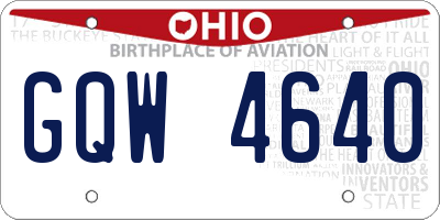 OH license plate GQW4640