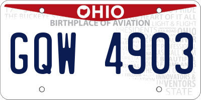 OH license plate GQW4903