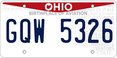 OH license plate GQW5326