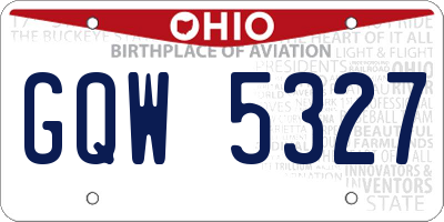 OH license plate GQW5327