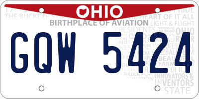 OH license plate GQW5424