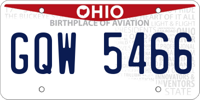 OH license plate GQW5466