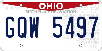 OH license plate GQW5497
